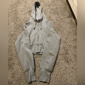 Gray Cropped Hoodie